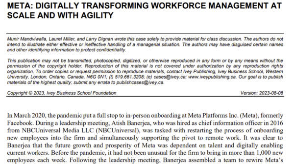 Meta: Digitally transforming workforce management at scale and with agility